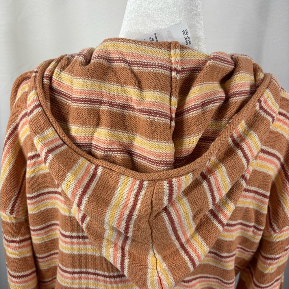 ROXY Striped Cropped Side Swipe Poncho Cropped Hoodie-- NWT-L - Picture 10 of 13